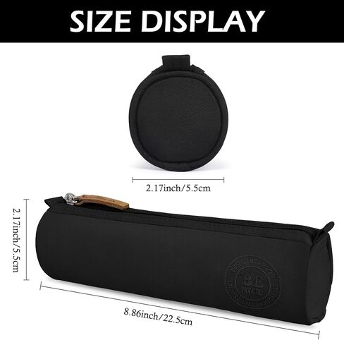 MAMUNU Pencil Case Pouch with Zipper, Cute Small Portable Pencil Case for Girls Boys Students Teen Adults, Multi-purpose Canvas Pen Pouch Bag Stationery Organizer for Office School Travel, Black in Saudi Arabia