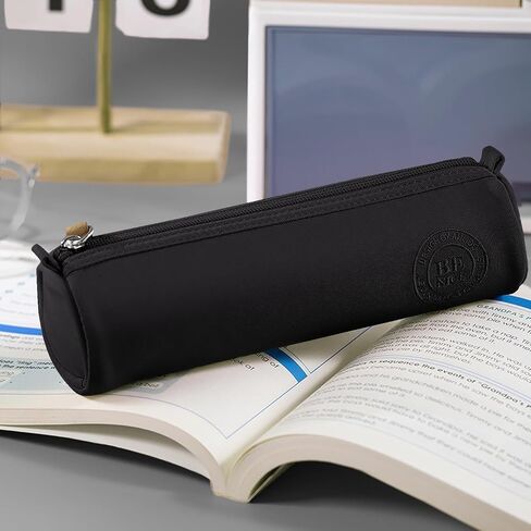MAMUNU Pencil Case Pouch with Zipper, Cute Small Portable Pencil Case for Girls Boys Students Teen Adults, Multi-purpose Canvas Pen Pouch Bag Stationery Organizer for Office School Travel, Black in Saudi Arabia