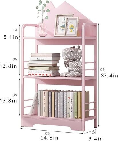 Bookshelf Floor-to-Ceiling Three-Tier Bookshelf Living Room Display Rack Book Storage Rack Bedroom Rack Office File Rack Bookshelves and Bookcases in Saudi Arabia