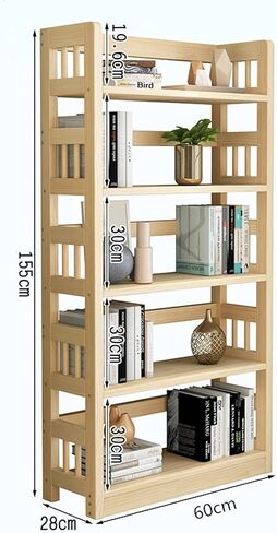 Bookshelf Indoor 5-Layer Shelf Floor-to-Ceiling File Rack Storage Rack Suitable for Living Room Study Office Storage Display Rack Bookshelves and Bookcases(60cm) in Saudi Arabia
