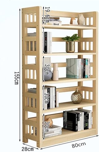 Bookshelf Indoor 5-Layer Shelf Floor-to-Ceiling File Rack Storage Rack Suitable for Living Room Study Office Storage Display Rack Bookshelves and Bookcases(60cm) in Saudi Arabia