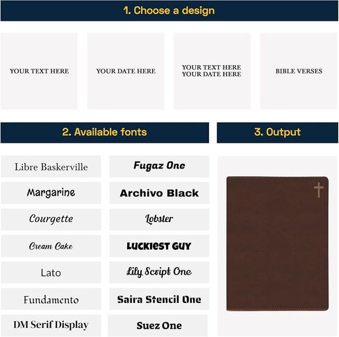 مخصصة NIV Journaling الكتاب المقدس Faux الجلود حجم الطباعة متوسط ​​| تغطية مخصصة كاملة مع Faith Cross و Name أو Date أو Text | هدية للاحتفالات المسيحية والدينية | بني in Saudi Arabia