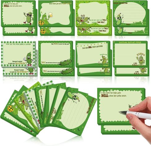 Thenshop 32 Pads Positive Pickle Sticky Notes Set Inspirational Pickle Self-Stick Notes Motivational Memo Pad Funny Appreciation Gift to-do List Pads for Student Teacher Employee Office Favors Supply in Saudi Arabia