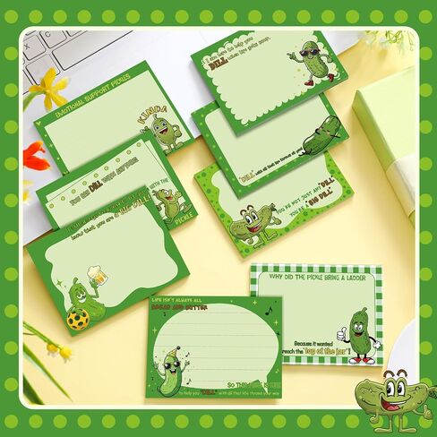 Thenshop 32 Pads Positive Pickle Sticky Notes Set Inspirational Pickle Self-Stick Notes Motivational Memo Pad Funny Appreciation Gift to-do List Pads for Student Teacher Employee Office Favors Supply in Saudi Arabia