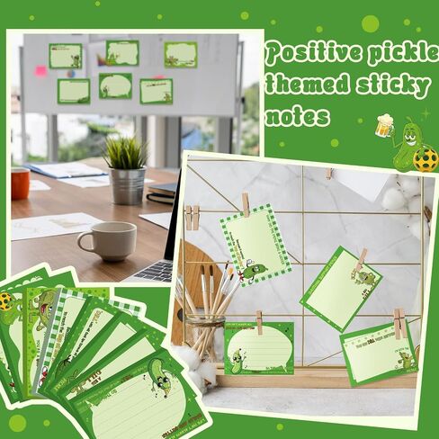 Thenshop 32 Pads Positive Pickle Sticky Notes Set Inspirational Pickle Self-Stick Notes Motivational Memo Pad Funny Appreciation Gift to-do List Pads for Student Teacher Employee Office Favors Supply in Saudi Arabia