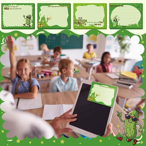 Thenshop 32 Pads Positive Pickle Sticky Notes Set Inspirational Pickle Self-Stick Notes Motivational Memo Pad Funny Appreciation Gift to-do List Pads for Student Teacher Employee Office Favors Supply in Saudi Arabia