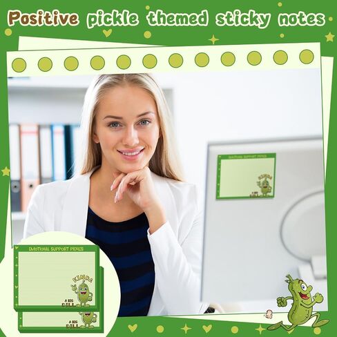 Thenshop 32 Pads Positive Pickle Sticky Notes Set Inspirational Pickle Self-Stick Notes Motivational Memo Pad Funny Appreciation Gift to-do List Pads for Student Teacher Employee Office Favors Supply in Saudi Arabia