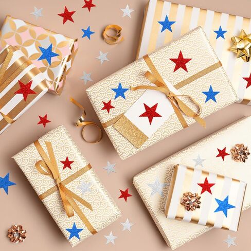 ملصقات نجمة الرغوة 90 PCS 4 يوليو ملصقات رغوة الرغوة الأحمر الأبيض الأزرق اللمعان ملصق ذاتي لاصق ملصق بريق بريق على شكل نجم in Kuwait