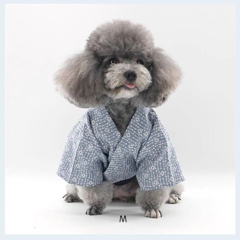 MANON ROSA Dog Costume Japanese Yukata Kimono - Traditional Pet Kimono Cosplay for Small & Medium Dogs, Puppies & Cats, Breathable Adjustable Summer Outfit (Sky Blue,XXS) in Saudi Arabia