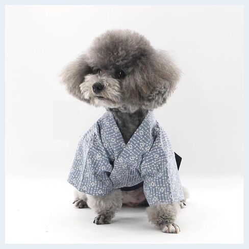 MANON ROSA Dog Costume Japanese Yukata Kimono - Traditional Pet Kimono Cosplay for Small & Medium Dogs, Puppies & Cats, Breathable Adjustable Summer Outfit (Sky Blue,XXS) in Saudi Arabia