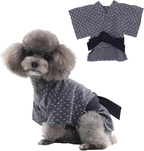 MANON ROSA Dog Costume Japanese Yukata Kimono - Traditional Pet Kimono Cosplay for Small & Medium Dogs, Puppies & Cats, Breathable Adjustable Summer Outfit (Sky Blue,XXS) in Saudi Arabia