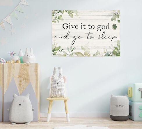 Christian Home Decor,Farmhouse Wall Decor for Bedroom,Give It to God and Go to Sleep Canvas Banner Flags,Rustic Above Bed Wall Art Christian Bible Verse Canvas Banner,30x20 Inch in Kuwait