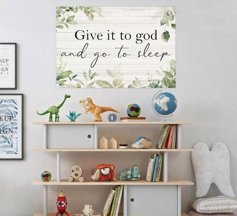 Christian Home Decor,Farmhouse Wall Decor for Bedroom,Give It to God and Go to Sleep Canvas Banner Flags,Rustic Above Bed Wall Art Christian Bible Verse Canvas Banner,30x20 Inch in Kuwait