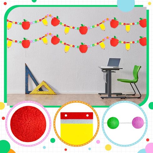 2 PCS قلم رصاص محسّة الكرة بالفصول الدراسية إلى المدرسة بوم بوم بول جارلاند ملونة مصنوعة يدويًا محسوسًا قلم رصاص معلوفة لليوم الأول من زخرفة الفصول الدراسية للحفلات المدرسية in Kuwait