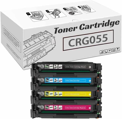 CRG055 CRG-055 خراطيش الحبر متوافقة مع Canon ImageClass MF740 MF745CDW MF741CDW MF743CDW الطابعات ، مع رقاقة ، عالي العائد 2،300 صفحة ، لون 2،100 صفحات أصفر in Kuwait