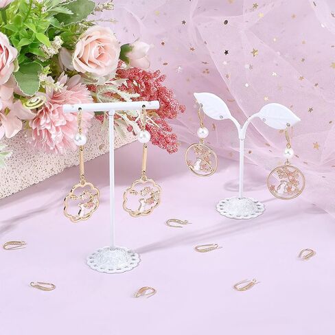 CREATCABIN 22Pcs Cubic Zirconia Earring Hooks 18K Gold Plated Brass Fish Hooks Ear Wires with Vertical Loop French Dangle Earring Findings Connectors for DIY Jewelry Earring Making Women 15 x 2mm in Saudi Arabia