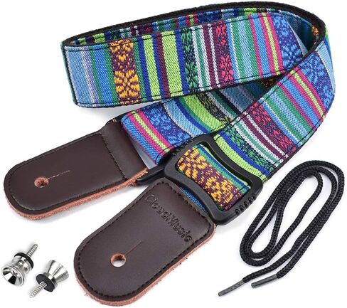 CLOUDMUSIC Ukulele Strap Blue Waves Hawaii Style For Soprano Concert Tenor Baritone(Blue Waves) in Kuwait