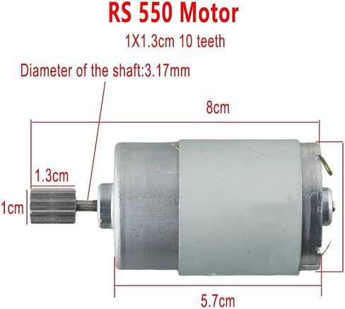Kids Electric Car Motors for RS550 / RS390 / RS380 / RS555 Models, for 6V, 12V, and 24V Electric Cars, 10 Teeth Gear Motor for Ride On Car, High Torque 10000rpm ~ 23000rpm (380 6V 14000RPM) in Kuwait
