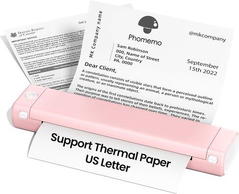 Phomemo M08F Portable Printers Wireless For Travel ، دعم الورق الحراري 8.5 "× 11" ، طابعة Bluetooth Thermal متوافقة مع iOS ، Android & Maptop ، طابعة متنقلة غير قديمة للمكتب ، المنزل ، المدرسة in Saudi Arabia