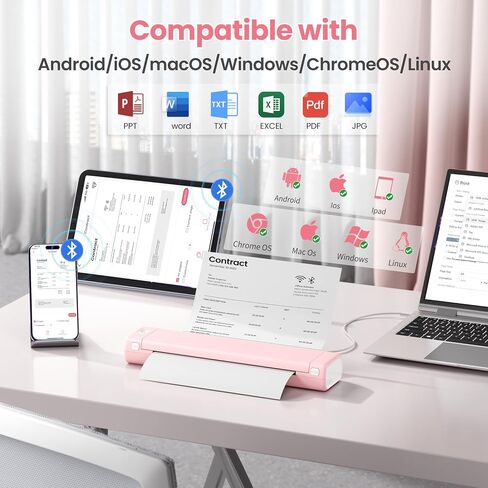 Phomemo M08F Portable Printers Wireless For Travel ، دعم الورق الحراري 8.5 "× 11" ، طابعة Bluetooth Thermal متوافقة مع iOS ، Android & Maptop ، طابعة متنقلة غير قديمة للمكتب ، المنزل ، المدرسة in Saudi Arabia