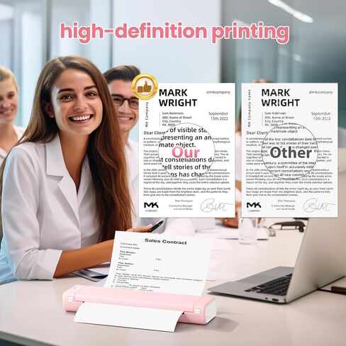 Phomemo M08F Portable Printers Wireless For Travel ، دعم الورق الحراري 8.5 "× 11" ، طابعة Bluetooth Thermal متوافقة مع iOS ، Android & Maptop ، طابعة متنقلة غير قديمة للمكتب ، المنزل ، المدرسة in Saudi Arabia