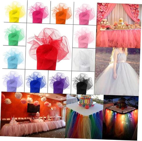 Polyester Tulle Spool Roll 25 Yard Wedding Table Decor Pink Tulle Ribbon for DIY Crafts in Saudi Arabia