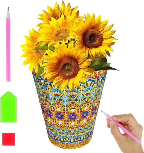 ILYUFO Diamond Art Kits for Adults, DIY Flowerpot Diamond Art, Diamond Painting Kit, Ideal Desktop Ornaments & Thoughtful Female Gifts (Wealth) in Saudi Arabia