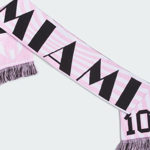 adidas Messi Scarf - Show Off Your Messi Fandom with a Soft Knit Scarf, Inter Miami Colors, Black/Pink/White, One Size in Saudi Arabia