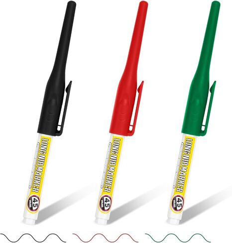 أقلام علامات NIB الطويلة ، 3pcs 1.18 بوصة علامات ثقب عميق طويلة الأنف ، دائمة سريعة الجافة مقاومة للماء طويلة العلامة العميقة للبلاط المعدني في البناء ، 3 ألوان مجموعة ، أسود/أحمر/أخضر in Saudi Arabia