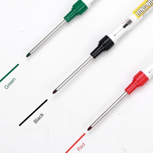 أقلام علامات NIB الطويلة ، 3pcs 1.18 بوصة علامات ثقب عميق طويلة الأنف ، دائمة سريعة الجافة مقاومة للماء طويلة العلامة العميقة للبلاط المعدني في البناء ، 3 ألوان مجموعة ، أسود/أحمر/أخضر in Saudi Arabia