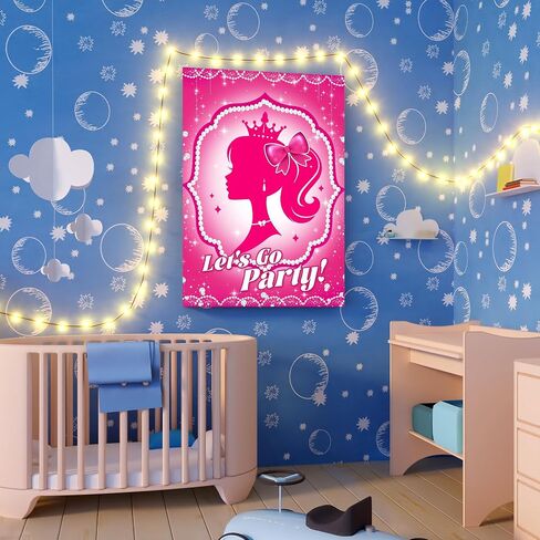 اللوازم الحزبية الحزبية للبنات الوردي ، دبوس ملصق القوس على رأسه ، لعبة Pink Girl Princess Party ، ملصق كبير مع ملصقات القوس 24pcs لعيد ميلاد الأطفال (Parchly Pink) in Saudi Arabia
