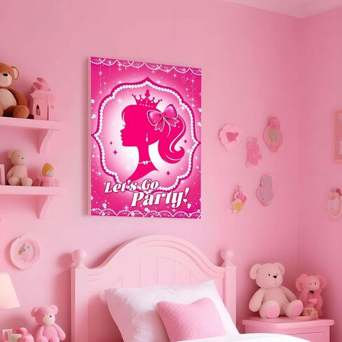 اللوازم الحزبية الحزبية للبنات الوردي ، دبوس ملصق القوس على رأسه ، لعبة Pink Girl Princess Party ، ملصق كبير مع ملصقات القوس 24pcs لعيد ميلاد الأطفال (Parchly Pink) in Saudi Arabia