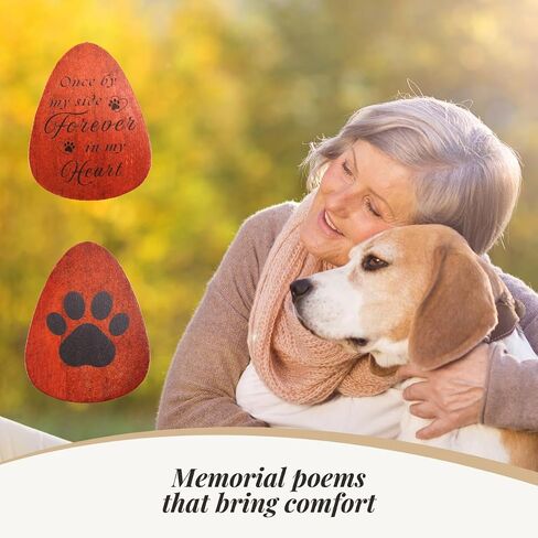 Pet Memorial Wind Chimes for Loss of Dog & Cat Passed Away Remembrance Gift with Sympathy Card for Grieving Pet Owners Paw Print Design with Memorial Poem (Black) in Kuwait