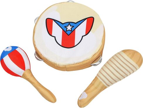 Squeaky Pet Toys | Puerto Rican Instrument-Inspired Perrandeo Kit – 3-Pack Pet Toys for Dogs and Cats | Durable & Engaging for All-Day Play | 9"H x 7"W in Saudi Arabia