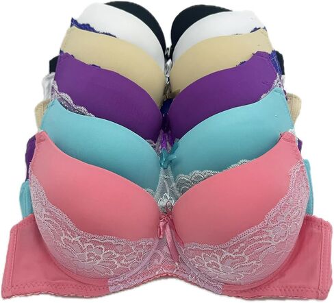 6 Piecec Full Cup/Demi Wired Gentle Pushup Push Up Bra B/C 34C in Saudi Arabia
