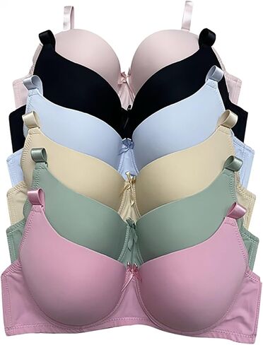6 Piecec Full Cup/Demi Wired Gentle Pushup Push Up Bra B/C 34C in Saudi Arabia
