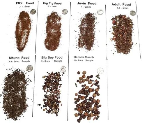 RON'S CICHLIDS African Cichlid Fish Food, Premium Tropical Fish Food Pellets with Protein, Veggies & Fruits for Healthier, Brighter & Bigger Tropical Fish & Cleaner Tanks, Mbuna Blend, 1 LB in Saudi Arabia