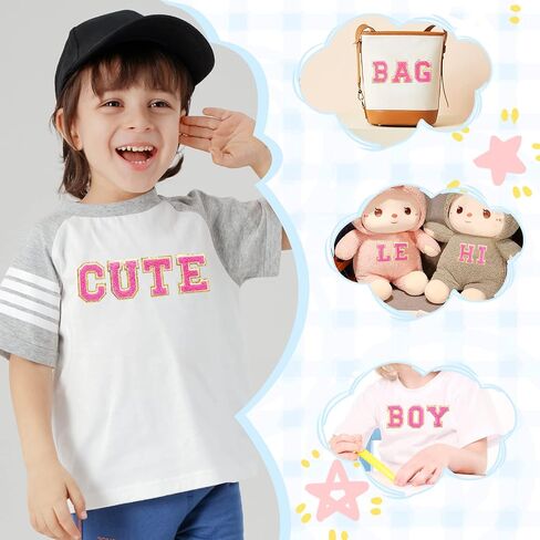Jongdari 26pcs الحديد على رسائل للملابس ، اسكواش اللمعان تشنيل تصحيح أبجدية الخياطة مع المادة اللاصقة - الأخضر A -Z in Kuwait