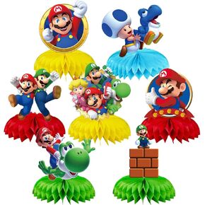 Honeycomb Centerpiece Super Brother Themed Party Supplies Birthday Party Decoration (7 Pcs)