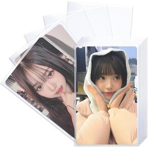 100 Pcs Kpop Photocard Sleeves, Ultra Thickness 200 Microns CPP Card Protector Holder for 3 inch Polaroid Standard Kpop Album Photo and Trading Cards, PVC Free and Acid-Free (58 x 89mm)