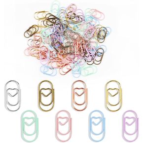 80 Pcs Heart Paper Clips - Love Heart-Shaped Small Clip Metal Journaling Clamps, Colorful Decorative Cute Paper Clips for Women, Document Note Sorting & Organizing