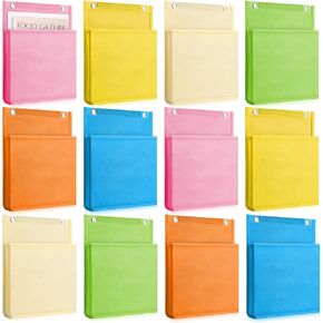 12 Pcs Magnetic File Holder Magnetic File Organizer Back to School Gifts Hanging Wall Paper Holder Office Supplies Storage Mail Organizer Case Pocket for Home Fridge Cabinet Cruise Magazine