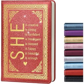 LBWCER Inspirational Gifts for Women,Notebooks for Work,200 Pages, A5 Hardcover Leather Journals for Writing,School,Travel,Business,Work,Home (SHE is Purple)
