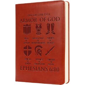 Scripture Gift Put on the Full Armor of God Lined Executive Notebooks Christian Faith Quotes Gift Ephesians 6:10 Journal Warrior Gift (Armor of God)