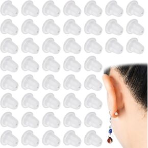 1000 PCS Plastic Earring Backs, Clear Replacements Rubber Earring Backs for Studs Soft Ear Safety Backstops Silicone Earrings Backings for Women Fish Hook Earrings Studs Hoops