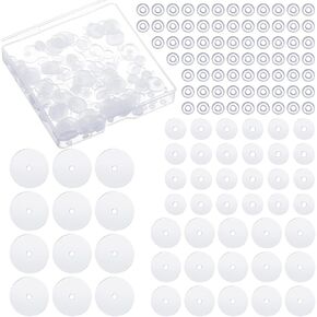 200 Pcs 3/5/7/9 mm Piercing Disc Clear Silicone Earrings Backs Plastic Disc Pads Stabilizer Earring Backs Stopper Earlobe Support Patches Non Pull Piercing Discs for Women Festival Gifts Transparent