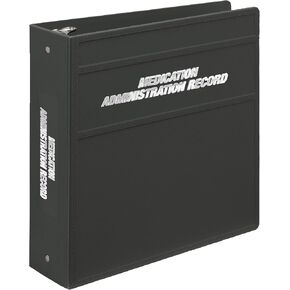 Carstens 3-Inch Heavy Duty 3-Ring Binder for Medication Administration Records (MAR) – Side Opening, Charcoal Gray
