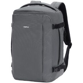 ECOHUB Travel Backpack for Men Women, Anti Theft 18x14x8 Spirit Airplanes Approved Personal Item Bag Carry On Padded 17.3" Laptop Backpack Water Resistant 11 Pockets Daypack Business Casual Work Black