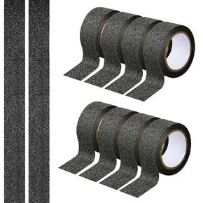 8 Rolls Black glitter washi tape, black washi tape Crafting Glitter Border Masking Tapes Painters Adhesive Tapes for Assisting and Decorating Paintings, Holiday Gift Boxes, Scrapbooks Crafts, 0.6 Inch