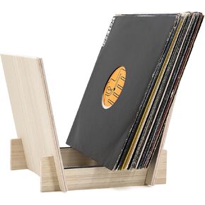 MPK Vinyl Record Stand Holder DIY Wood Vinyl Record Storage Hold up to 70 LP Records Desktop Mount Easy Assembly Album Records Display Organizer Record Player Accessories Gift